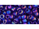 TOHO Glass Seed Bead, Size 6, Transparent-Rainbow Cobalt (Tube)