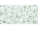 TOHO Glass Seed Bead, Size 6, Matte-Color Opaque-Rainbow White (Tube)
