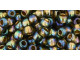 TOHO Glass Seed Bead, Size 6, Gold-Lined Rainbow Black Diamond (Tube)