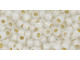 TOHO Glass Seed Bead, Size 6, PermaFinish - Translucent Silver-Lined White (Tube)
