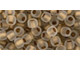 TOHO Glass Seed Bead, Size 6, Gold-Lined Frosted Crystal (Tube)