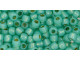 TOHO Glass Seed Bead, Size 6, PermaFinish - Translucent Silver-Lined Dk Peridot (Tube)