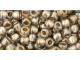 The uniform size and shape of Toho seed beads make them an excellent choice for beadwork and consistently-sized spacers.Toho seed beads are usually colorfast; however, galvanized and silver-lined  beads may fade over time. Protect them from bleach, excessive friction and direct sunlight to keep them looking like new. Seed Bead Facts What are seed beads? Popular, tiny glass beads commonly used for weaving and embellishment.How are they made? Glass is pulled or drawn using a hollow tube, and then   the glass is cut in small pieces. They are sometimes reheated to round   the ends.What's that funny little zero? That zero refers to   the number of aughts, which is a unit used to indicate the size of   small beads. The scale is inverted, so larger numbers of aughts   correspond to smaller beads (i.e. the bigger the number, the smaller   the bead). Size 11 would be 00000000000, but since that takes up too much   room, it is abbreviated to 110.  See Related Products links (below) for similar items and additional jewelry-making supplies that are often used with this item. 