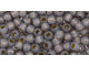 TOHO Glass Seed Bead, Size 6, PermaFinish - Translucent Silver-Lined Gray (Tube)