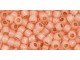 TOHO Glass Seed Bead, Size 6, PermaFinish - Translucent Silver-Lined Peach (Tube)