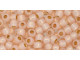 TOHO Glass Seed Bead, Size 6, PermaFinish - Translucent Silver-Lined Peachy Pink (Tube)