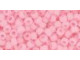 TOHO Glass Seed Bead, Size 8, 3mm, Ceylon Frosted Innocent Pink (Tube)