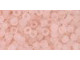 TOHO Glass Seed Bead, Size 8, 3mm, Transparent-Frosted Rosaline (Tube)