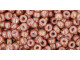 TOHO Glass Seed Bead, Size 8, 3mm, Marbled Opaque Beige/Pink (Tube)