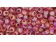 TOHO Glass Seed Bead, Size 8, 3mm, Transparent-Rainbow Frosted Ruby (Tube)