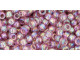TOHO Glass Seed Bead, Size 8, 3mm, Transparent Rainbow Lt Amethyst (Tube)