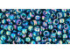 TOHO Glass Seed Bead, Size 8, 3mm, Transparent-Rainbow Teal (Tube)