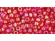 TOHO Glass Seed Bead, Size 8, 3mm, Transparent-Rainbow Siam Ruby (Tube)