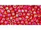 TOHO Glass Seed Bead, Size 8, 3mm, Transparent-Rainbow Siam Ruby (Tube)