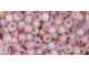 The uniform size and shape of Toho seed beads make them an excellent choice for beadwork and consistently-sized spacers.Toho seed beads are usually colorfast; however, galvanized and silver-lined  beads may fade over time. Protect them from bleach, excessive friction and direct sunlight to keep them looking like new. Seed Bead Facts What are seed beads? Popular, tiny glass beads commonly used for weaving and embellishment.How are they made? Glass is pulled or drawn using a hollow tube, and then   the glass is cut in small pieces. They are sometimes reheated to round   the ends.What's that funny little zero? That zero refers to   the number of aughts, which is a unit used to indicate the size of   small beads. The scale is inverted, so larger numbers of aughts   correspond to smaller beads (i.e. the bigger the number, the smaller   the bead). Size 11 would be 00000000000, but since that takes up too much   room, it is abbreviated to 110.  See Related Products links (below) for similar items and additional jewelry-making supplies that are often used with this item. 