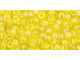 TOHO Glass Seed Bead, Size 8, 3mm, Transparent-Rainbow Lemon (Tube)