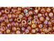 TOHO Glass Seed Bead, Size 8, 3mm, Transparent-Rainbow Topaz (Tube)