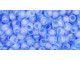 TOHO Glass Seed Bead, Size 8, 3mm, Transparent-Rainbow Frosted Lt Sapphire (Tube)