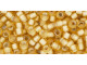 TOHO Glass Seed Bead, Size 8, 3mm, Silver-Lined Frosted Lt Topaz (Tube)