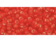TOHO Glass Seed Bead, Size 8, 3mm, Silver-Lined Lt Siam Ruby (Tube)
