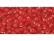 TOHO Glass Seed Bead, Size 8, 3mm, Silver-Lined Lt Siam Ruby (Tube)