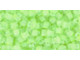 TOHO Glass Seed Bead, Size 8, 3mm, Reflection - Neon Green (Tube)