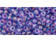 TOHO Glass Seed Bead, Size 8, 3mm, Inside-Color Aqua/Purple-Lined (Tube)