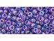 TOHO Glass Seed Bead, Size 8, 3mm, Inside-Color Aqua/Purple-Lined (Tube)