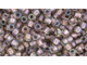 TOHO Glass Seed Bead, Size 8, 3mm, Inside-Color Crystal/Rose Gold-Lined (Tube)