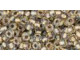 TOHO Glass Seed Bead, Size 8, 3mm, Inside-Color Crystal/Gold-Lined (Tube)