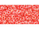 TOHO Glass Seed Bead, Size 8, 3mm, Inside-Color Crystal/Tomato-Lined (Tube)