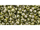 TOHO Glass Seed Bead, Size 8, 3mm, Gold-Lustered Green Tea (Tube)