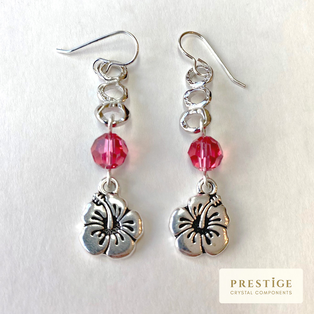 Hibiscus Earrings Hypoallergenic Earring Hooks Hibiscus Dangle Earrings  Tropical Earrings Flower Earrings Hibiscus Gifts 