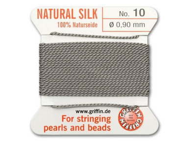 Grey Natural Silk Bead Cord .6mmX2m