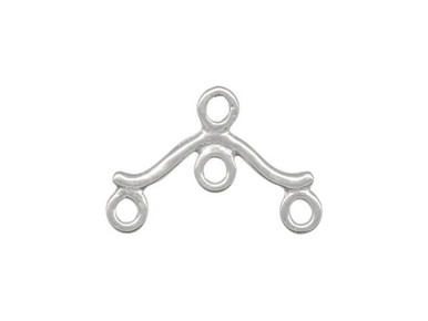 44-049-24 Sterling Silver Jewelry Connector, Swirl, 4 Loop