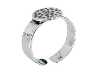 1 Stainless steel adjustable open glue-on ring round pad setting
