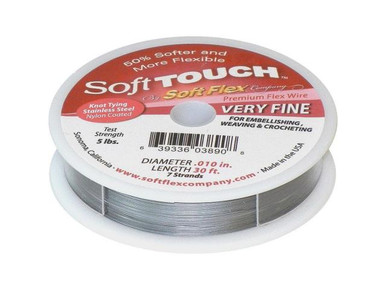 61-963-07-87 Soft Touch Stainless Steel Beading Wire, 0.010, 7 strand, 30'  - Steel - Rings & Things