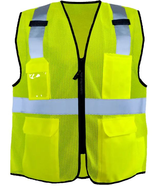 High Visibility Yellow Mesh Surveyor Vest
