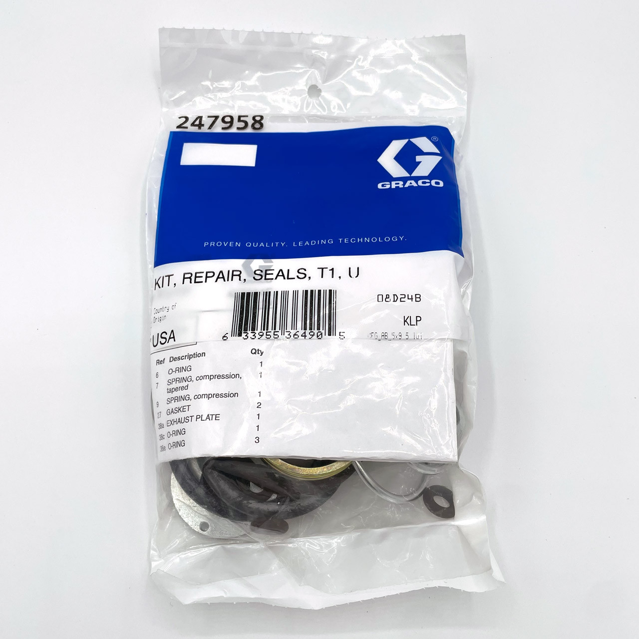 Graco KIT,REPAIR,SEALS,T1,UPPER