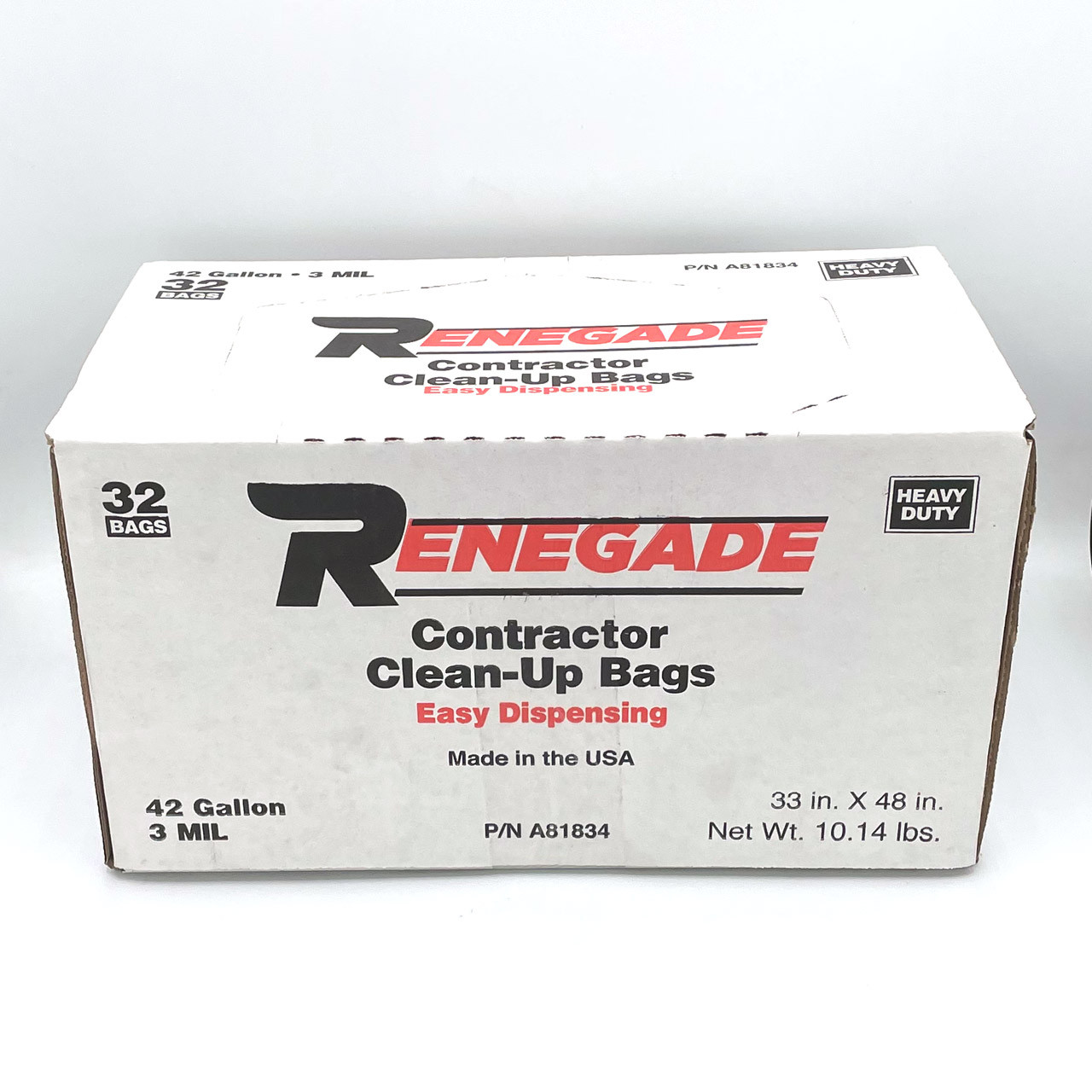 Renegade 3mil Contractor Trash Bags 42gal - 32ct
