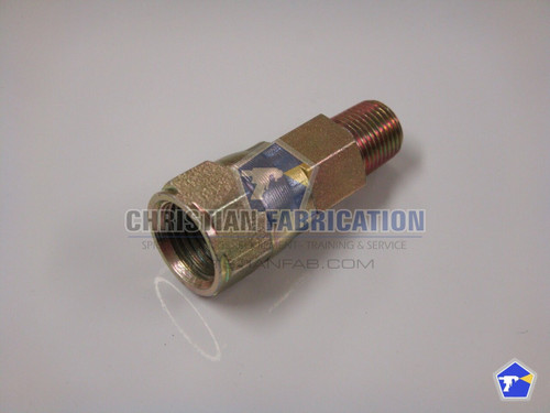 Swivel, A side; 1/8 npt (m) x no. 5 JIC (f) for 2-hose or 4-hose manifold