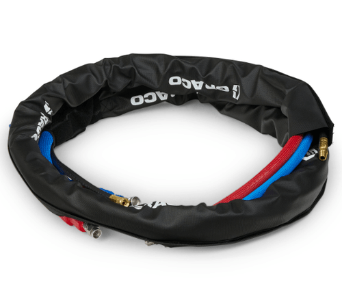 GRACO 1/4 in x 10 ft High Flex Whip Hose, 3500 psi, Xtreme-Wrap, R1 & R2