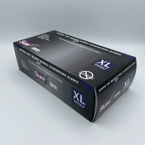 Deluxe 7mil black nitrile gloves XL - box