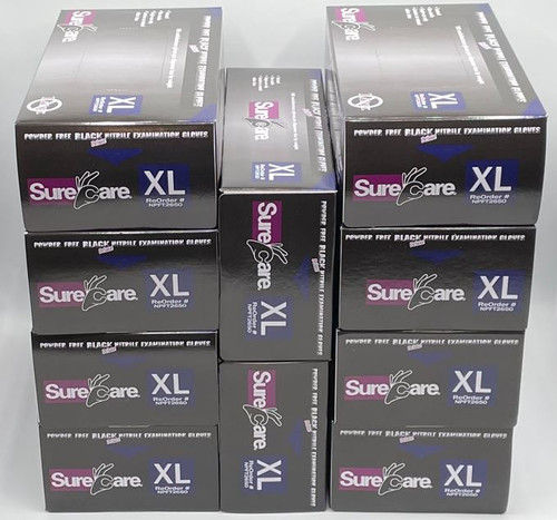 Deluxe 7mil black nitrile gloves XL - (Case)