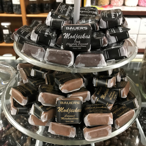Modjeskas in-store display, dark chocolate and milk chocolate