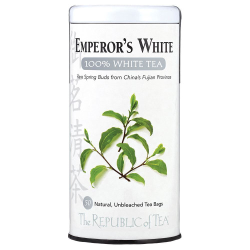 The Republic of Tea Emperor's 100% White Tea Bags Tin