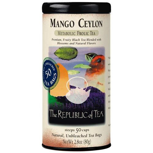 The Republic of Tea Mango Ceylon Tea Bags Tin