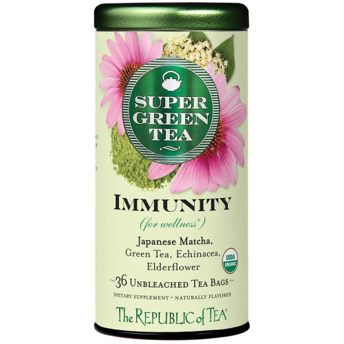 The Republic of Tea Organic Immunity SuperGreen Tea Bags in Tin
