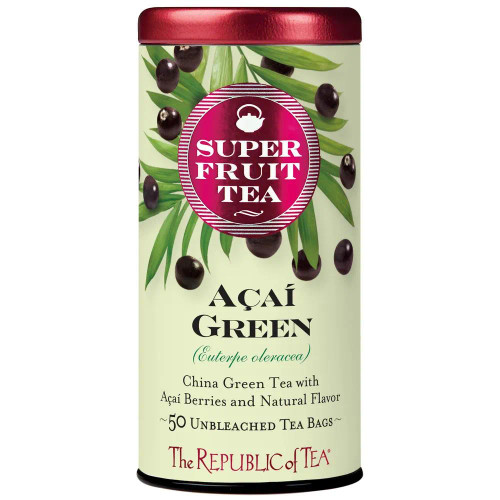 The Republic of Tea Organic Açaí Green SuperFruit Tea Bags Tin