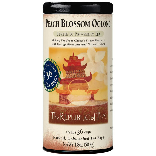 The Republic of Tea Peach Blossom Oolong Tea Bags Tin